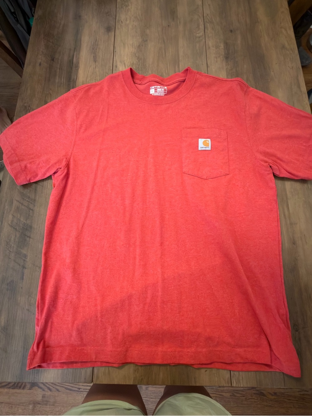 Carhartt Men’s Coral-Red Pocket Short Sleeve Tee
